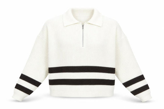 Womens UK Size S Pink Vanilla White Half Zip Jumper