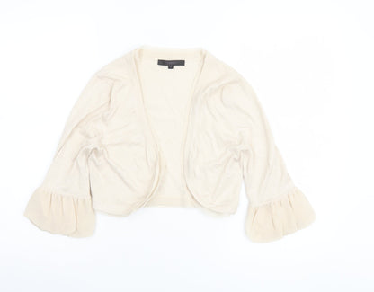 Coast Women’s Ivory Ruffle Sleeve Open Knit Cardigan XS