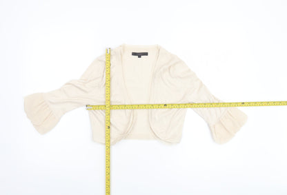 Coast Women’s Ivory Ruffle Sleeve Open Knit Cardigan XS