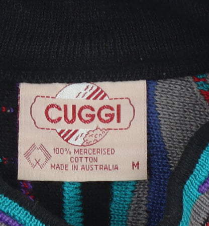 Cuggi Men's Multicoloured 80s Knit Jumper Size M Retro Cotton