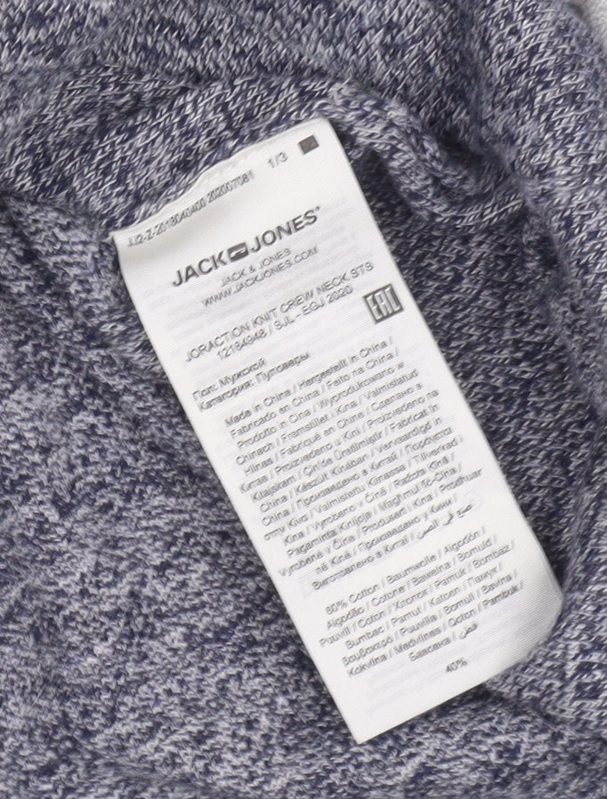 Jack & Jones Men's Multicoloured Striped Cotton Crew Neck Jumper Size M