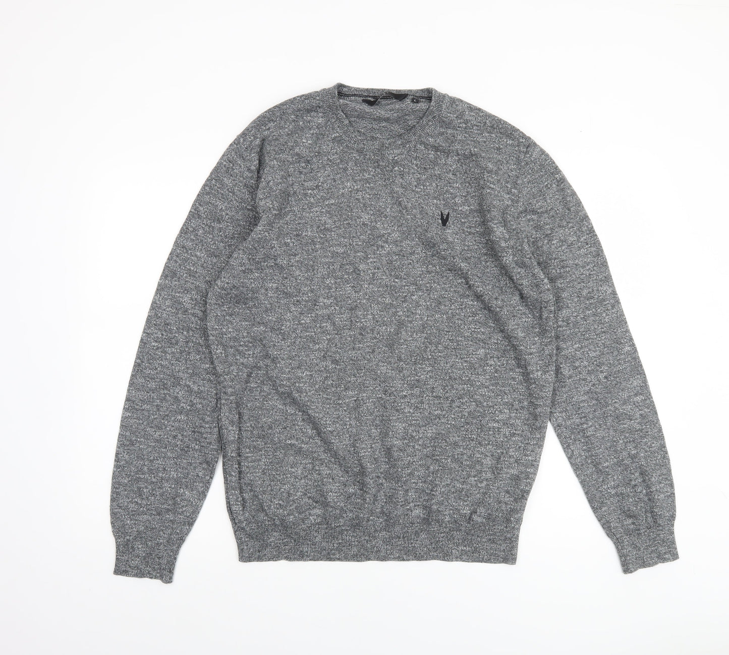 Very Man Mens Grey Cotton Blend Long Sleeve Pullover Jumper L