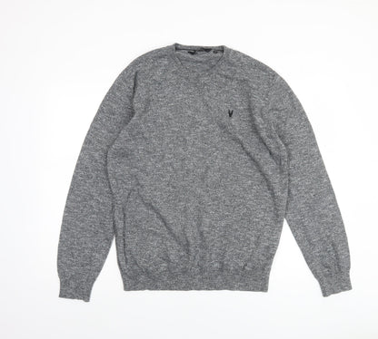 Very Man Mens Grey Cotton Blend Long Sleeve Pullover Jumper L