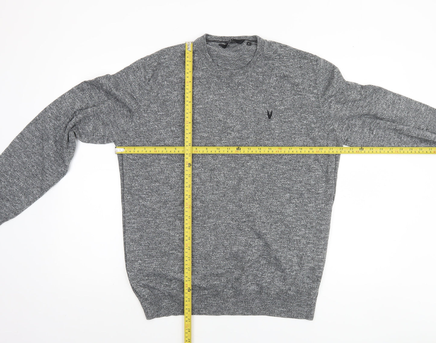 Very Man Mens Grey Cotton Blend Long Sleeve Pullover Jumper L