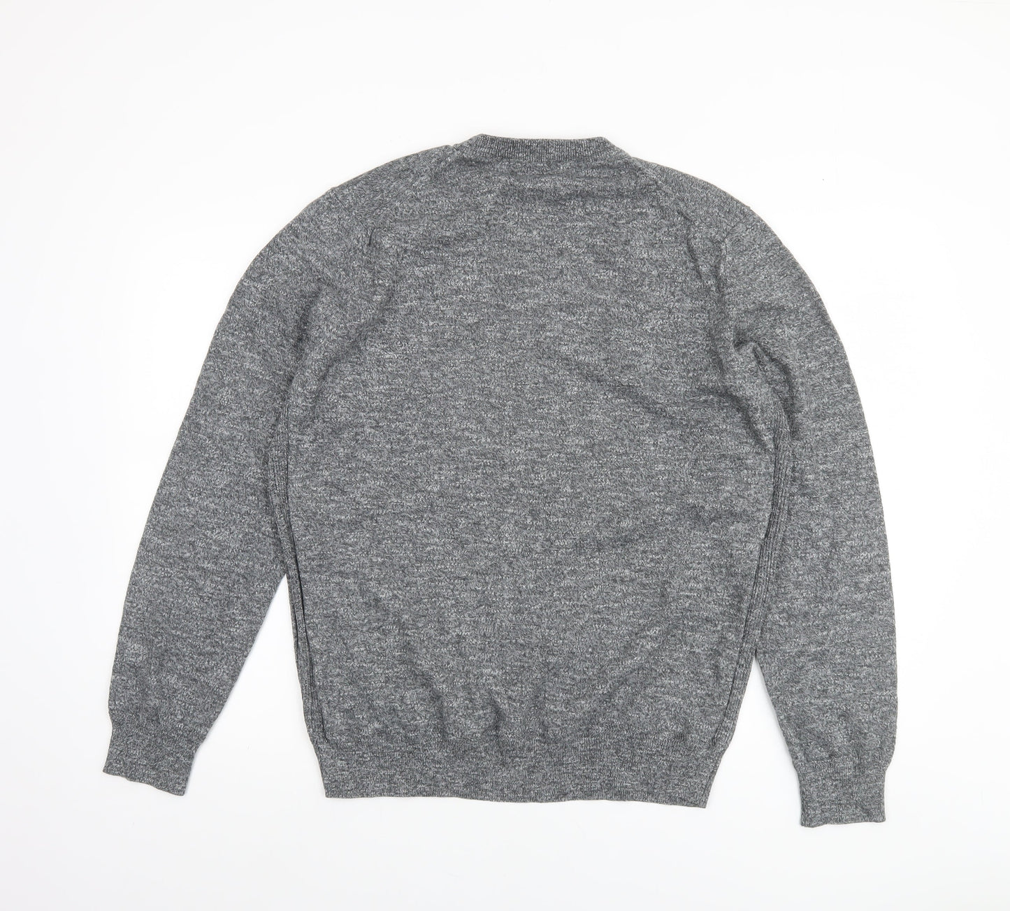 Very Man Mens Grey Cotton Blend Long Sleeve Pullover Jumper L