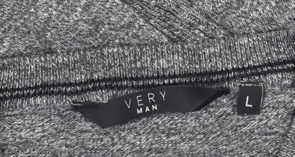 Very Man Mens Grey Cotton Blend Long Sleeve Pullover Jumper L
