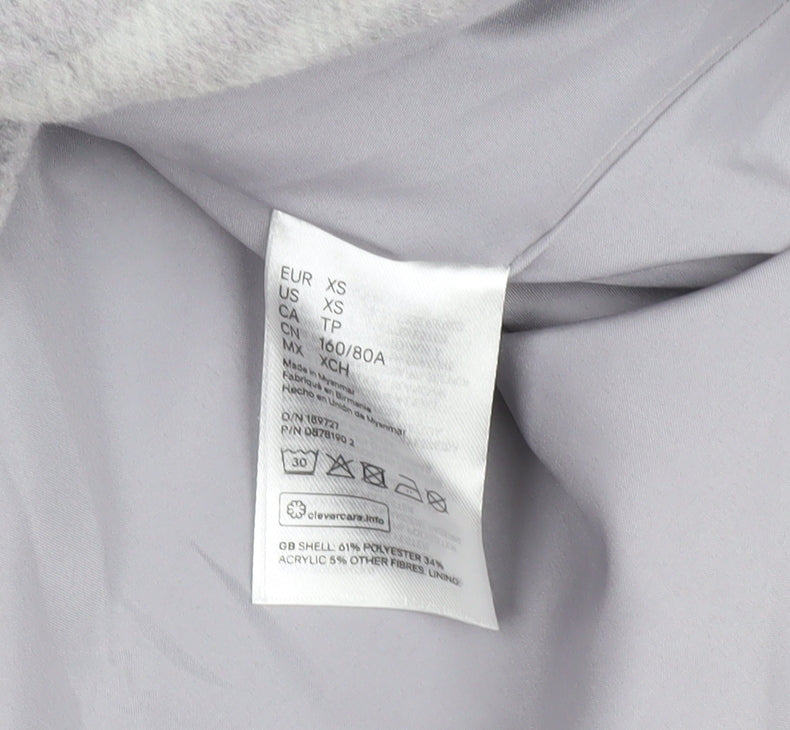 H&M Women's Grey Check Long Sleeve Shacket Jacket XS