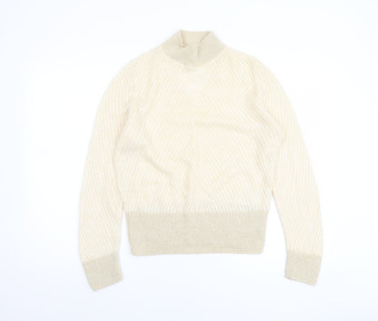 Tu Women’s Beige Mock Neck Knit Jumper Size 14 Long Sleeve Pullover