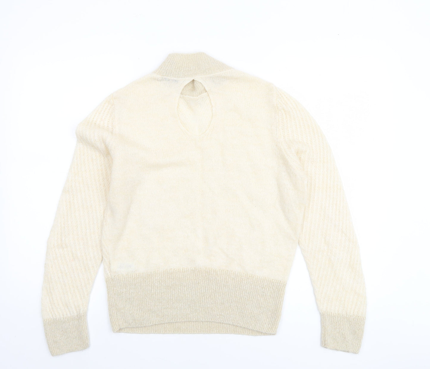 Tu Women’s Beige Mock Neck Knit Jumper Size 14 Long Sleeve Pullover