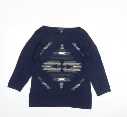 Womens UK Size M Chaps Blue Pullover Jumper