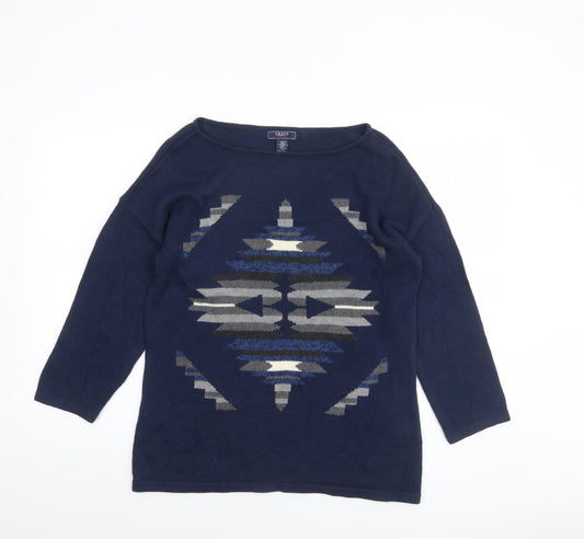 Womens UK Size M Chaps Blue Pullover Jumper
