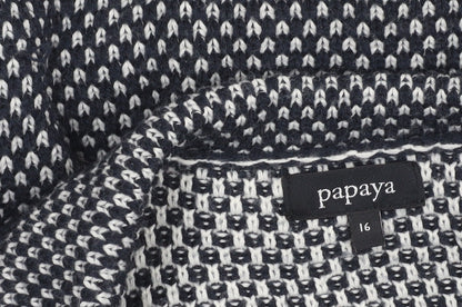Papaya Women's Black Knit Collared Button Cardigan Size 16