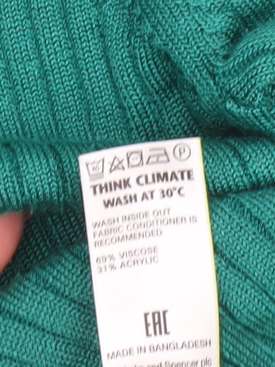 Womens UK Size 16 Marks and Spencer Green Pullover Jumper