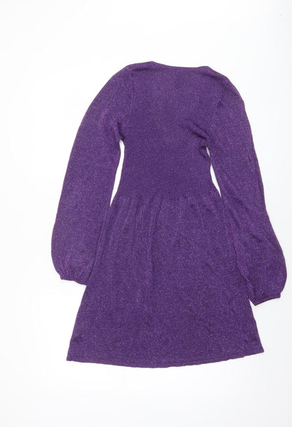 Womens UK Size L GRAB denim Fit & Flare Dress