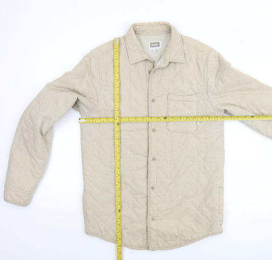 Altamont Men Beige Quilted Cotton Twill Jacket Large