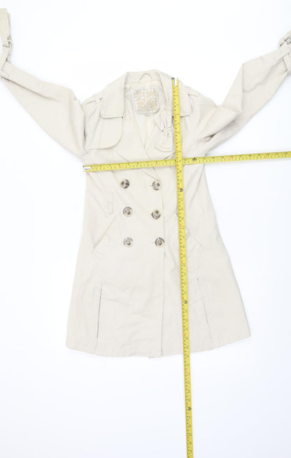 51015 Lovely Girls Beige Trench Coat 9 Years Double-Breasted Mid-Length