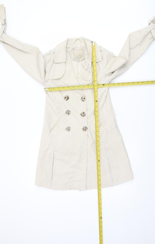 51015 Lovely Girls Beige Trench Coat 9 Years Double-Breasted Mid-Length