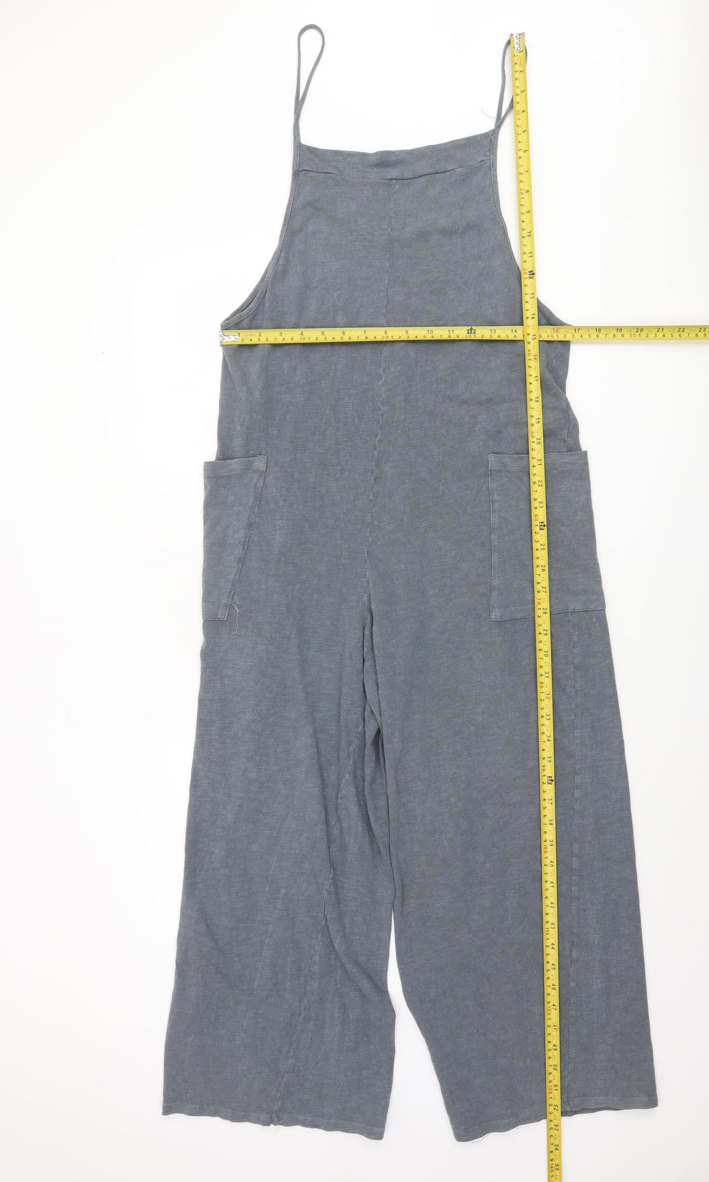 Pull & Bear Women’s Grey Cotton Wide-Leg Jumpsuit Size M