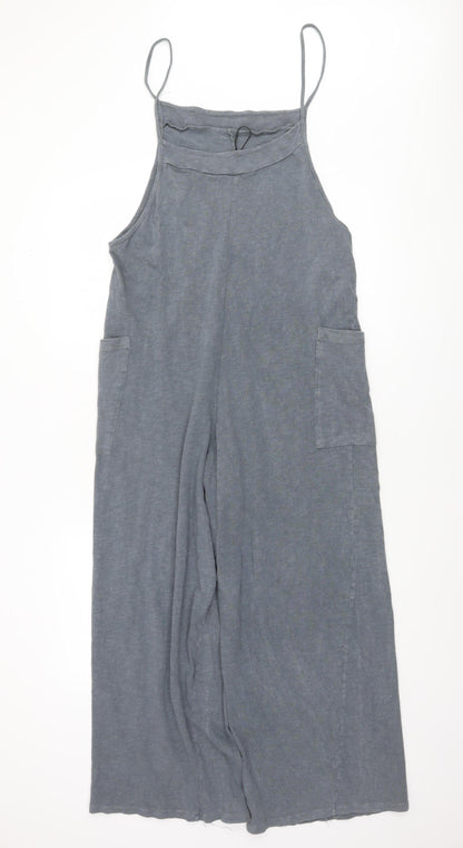 Pull & Bear Women’s Grey Cotton Wide-Leg Jumpsuit Size M