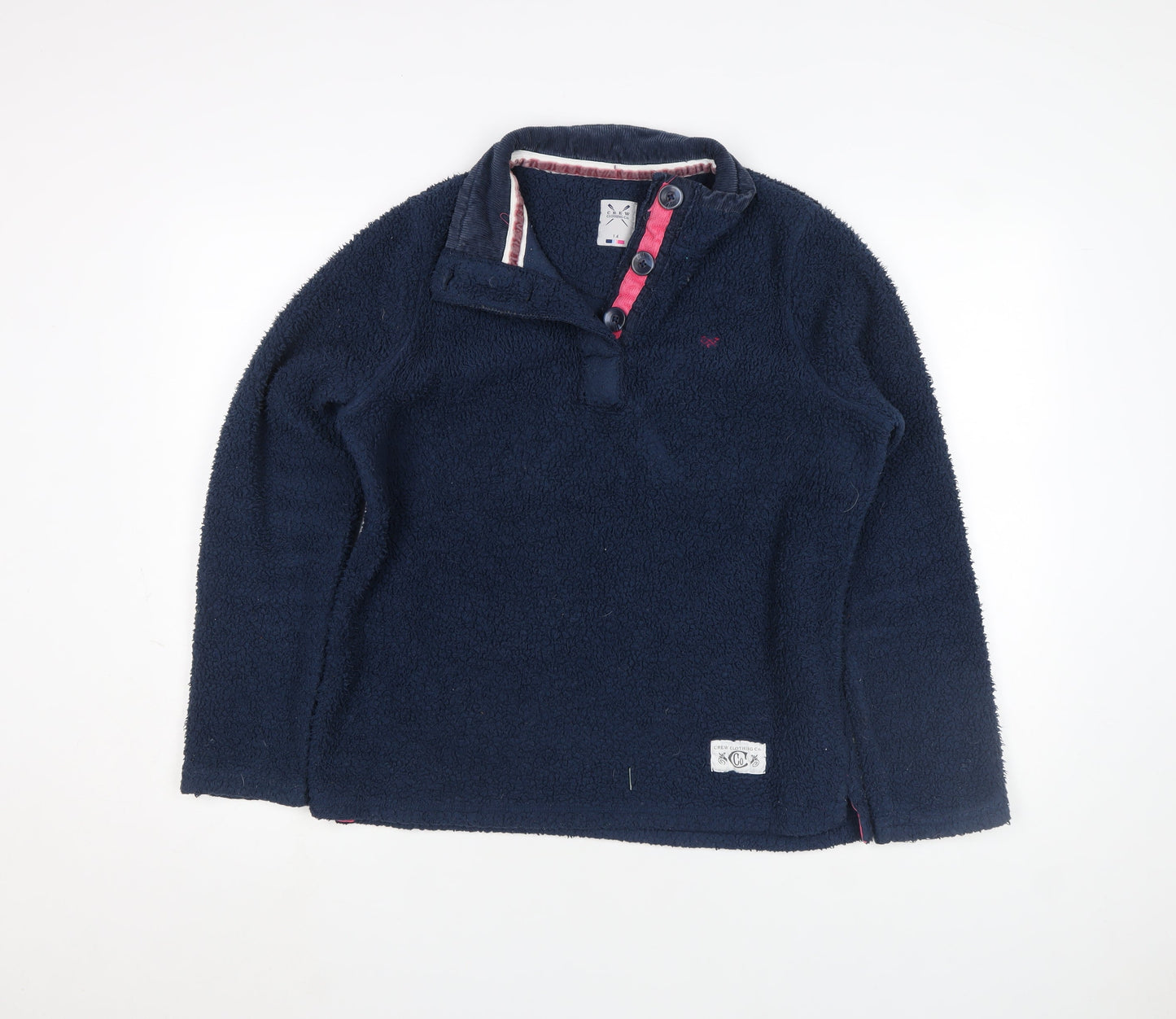 Crew Clothing Co Women Navy Size 14 Henley Fleece Sweatshirt