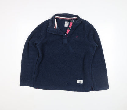 Crew Clothing Co Women Navy Size 14 Henley Fleece Sweatshirt