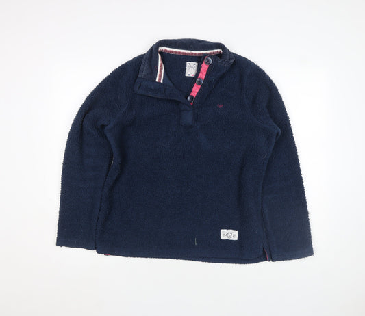 Crew Clothing Co Women Navy Size 14 Henley Fleece Sweatshirt