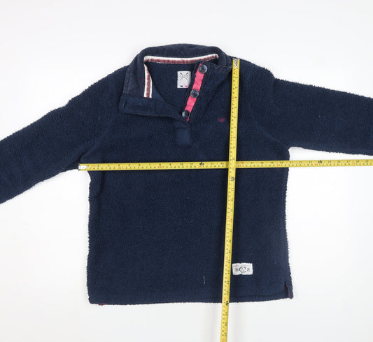 Crew Clothing Co Women Navy Size 14 Henley Fleece Sweatshirt