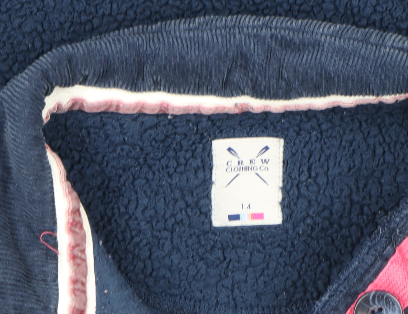 Crew Clothing Co Women Navy Size 14 Henley Fleece Sweatshirt