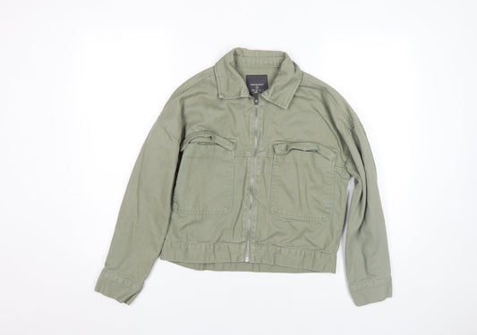 Primark Women’s Green Cotton Zip-Up Jacket XS Casual Style