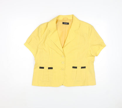 Womens UK Size 16 Alexara Yellow Basic Jacket