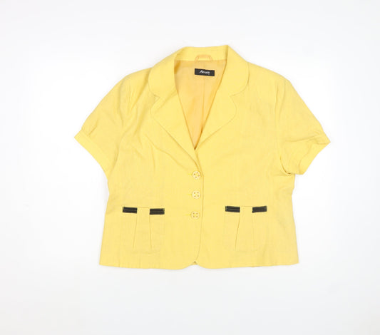 Womens UK Size 16 Alexara Yellow Basic Jacket