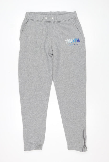 Trapstar Men's Grey Fleece Jogger Sweatpants M Tapered Fit
