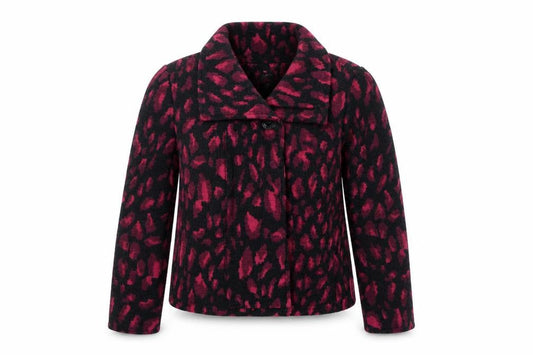 Front view of Oscar B. Women’s Multicoloured Wool Blend Short Jacket, size UK 12