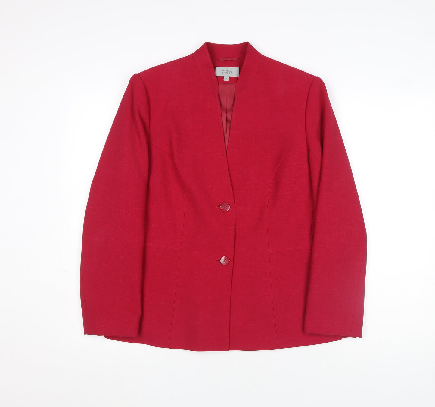 Marks and Spencer Women’s Red Size 12 Tailored Two-Button Blazer