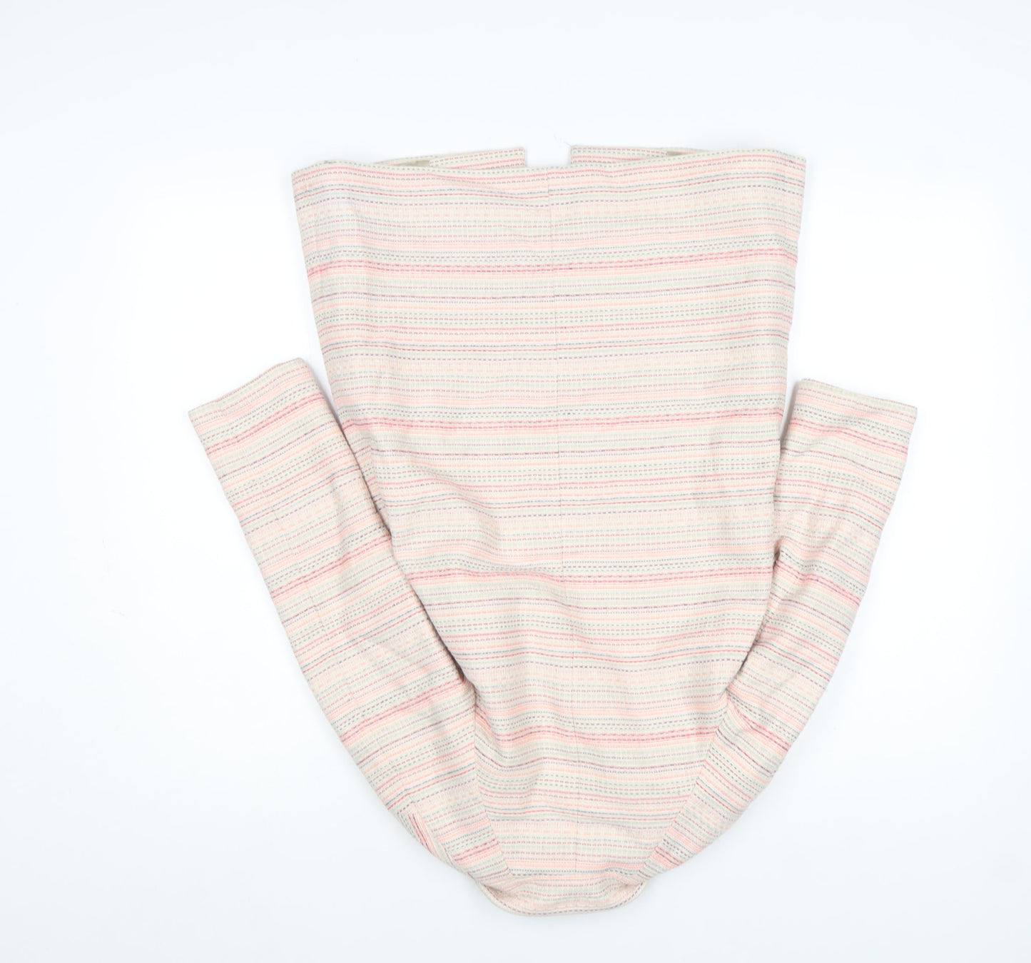 Jigsaw Junior Girls Beige Striped Mid-Length Coat 8 Years Cotton Blend