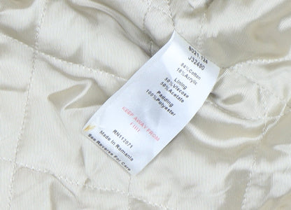 Jigsaw Junior Girls Beige Striped Mid-Length Coat 8 Years Cotton Blend