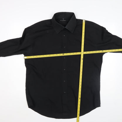 Mens UK Collar Size L Guide London Smart Black  Dress Shirt