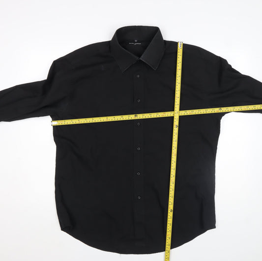 Mens UK Collar Size L Guide London Smart Black  Dress Shirt