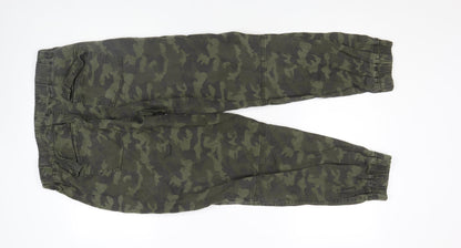 Hush Unisex Green Camouflage Relaxed Jogger Trousers Size 10