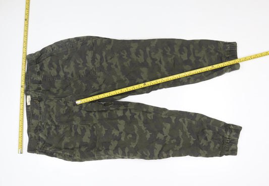 Hush Unisex Green Camouflage Relaxed Jogger Trousers Size 10