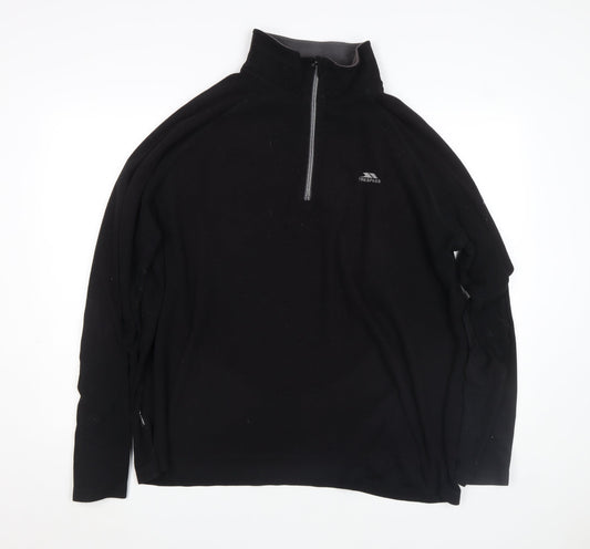 Trespass Men's Black 3XL Fleece 1/4 Zip Pullover Activewear Top