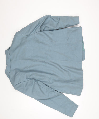 EWM Women Blue Size 20 Regular Fit Notch Lapel Lined Blazer