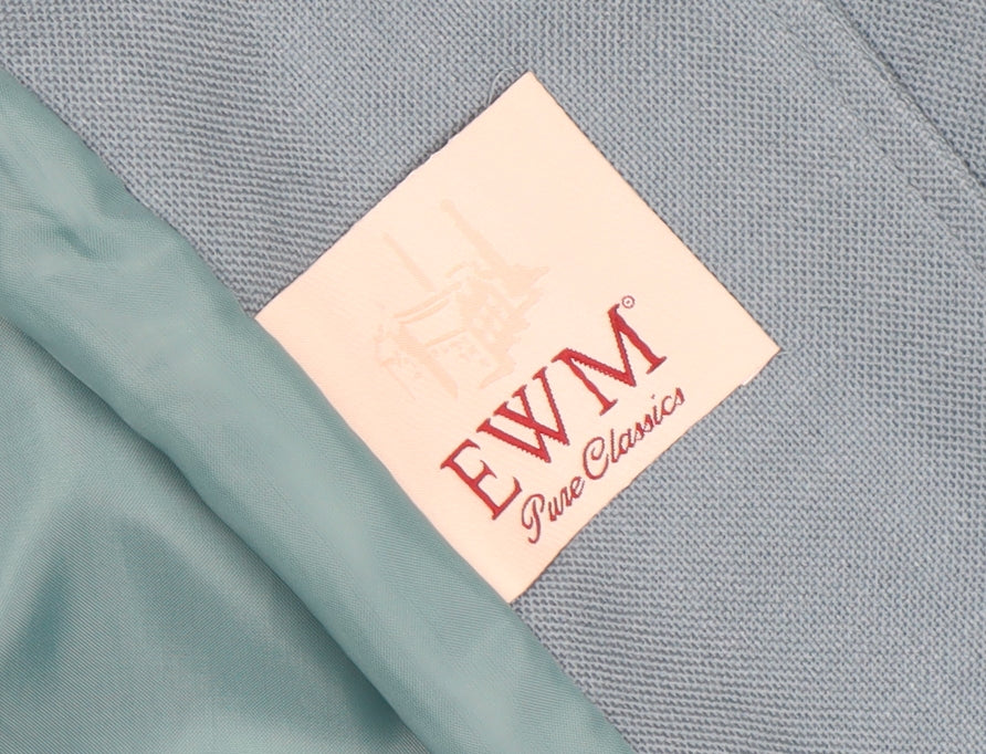EWM Women Blue Size 20 Regular Fit Notch Lapel Lined Blazer