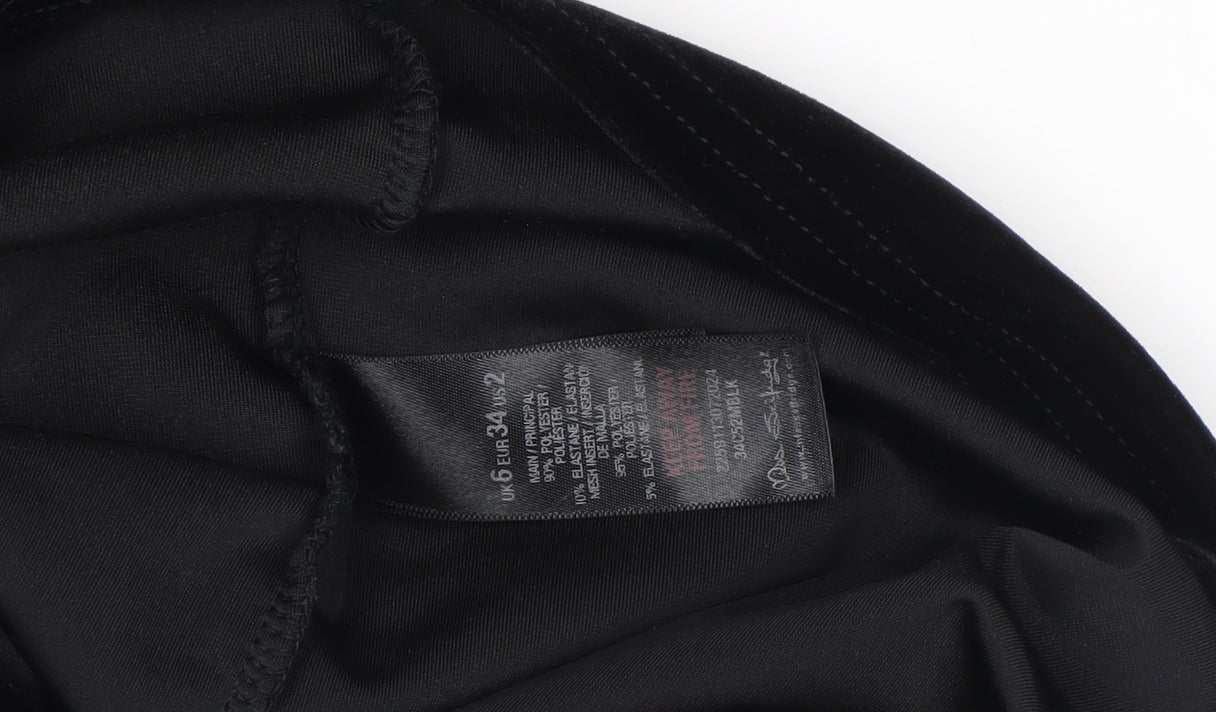 Miss Selfridge Petites Black Velvet Halter Bodycon Dress Size 6