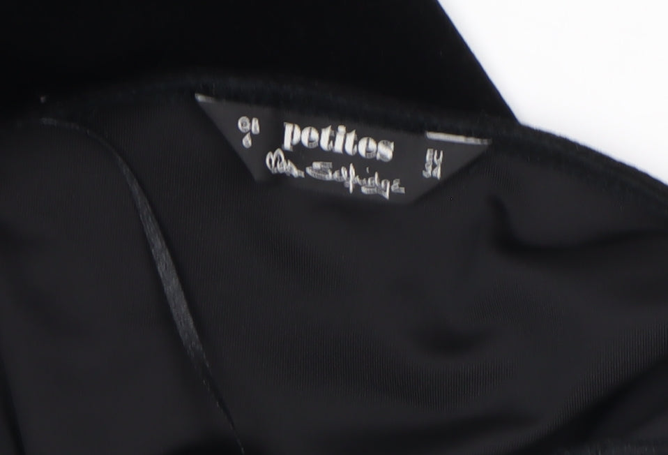 Miss Selfridge Petites Black Velvet Halter Bodycon Dress Size 6