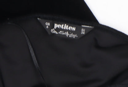 Miss Selfridge Petites Black Velvet Halter Bodycon Dress Size 6