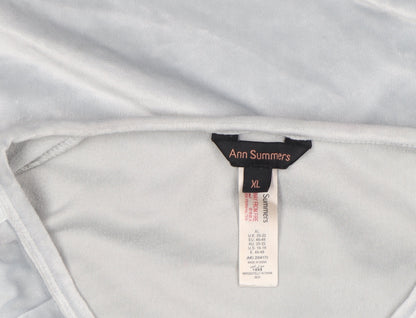 Ann Summers Womens Grey Velour Pyjama Top XL Long Sleeve