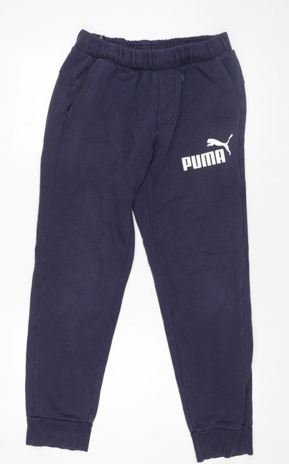 Puma Men’s Blue Jogger Sweatpants S Regular Fit Activewear Trousers