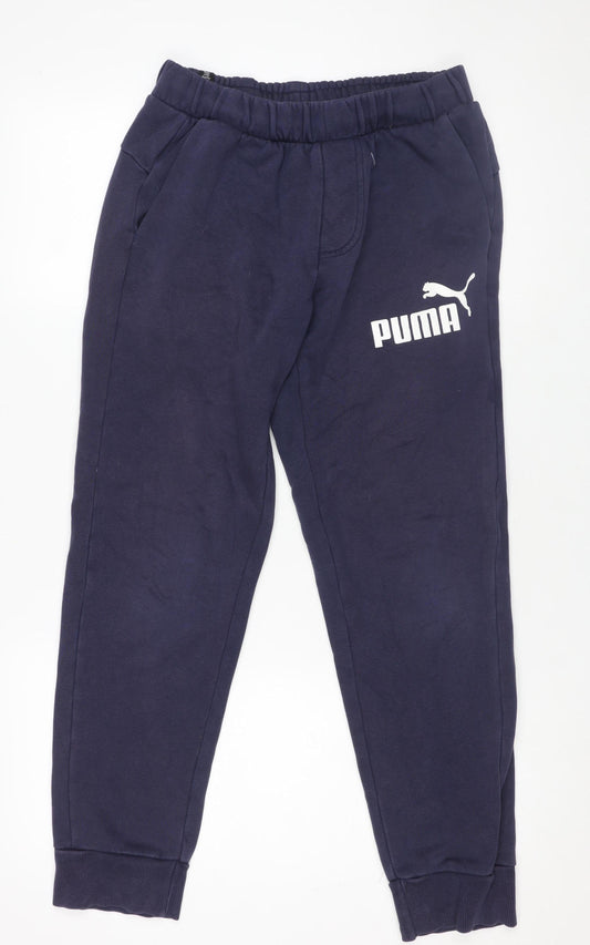 Puma Men’s Blue Jogger Sweatpants S Regular Fit Activewear Trousers