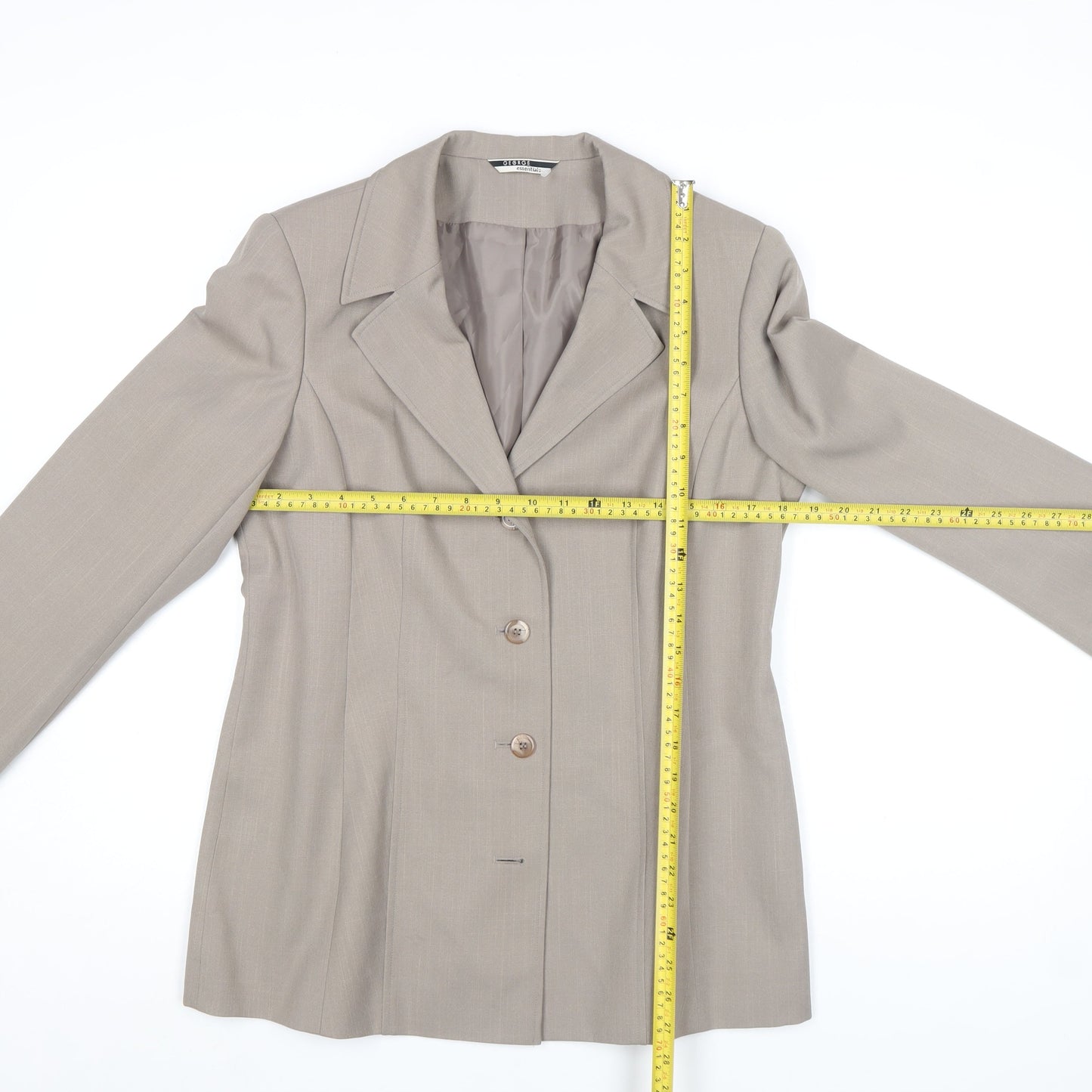 Womens UK Size 12 George Essentials Regular Beige Blazer